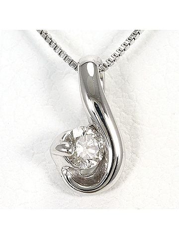 Unbranded K10 10K WG White Gold Necklace with 0.07ct Diamond, Total Weight 1.1g, 40cm, Jewelry (view 1)