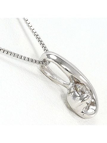 Unbranded K10 10K WG White Gold Necklace with 0.07ct Diamond, Total Weight 1.1g, 40cm, Jewelry (view 2)