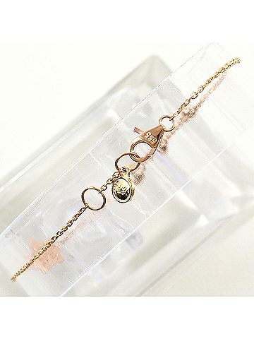 Unbranded K14 14K YG Yellow Gold Bracelet with Zirconia and Pink Zirconia, Total Weight 1.5g, 17.5cm, Jewelry (view 2)