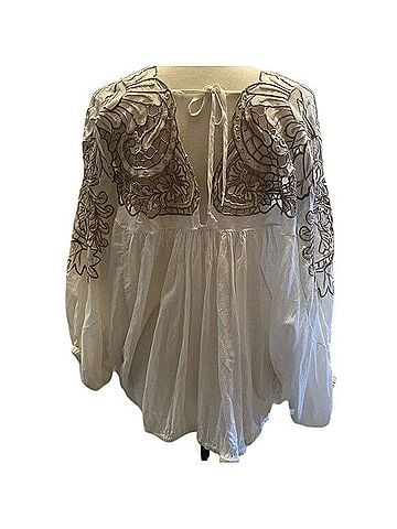 Free People Cutwork Dolman Long Sleeve Blouse (view 2)