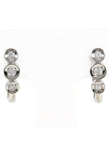 Unbranded PT850 Platinum Earrings with 0.10ct Diamonds, Total Weight 2.3g, Jewelry (view 1)