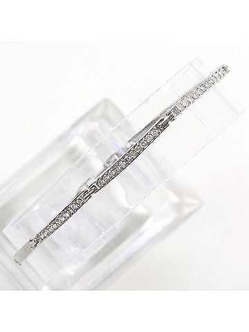 Unbranded 18K (18-karat white gold) bracelet with 0.22ct diamonds, total weight 4.9g, 18cm length. Jewelry. (view 1)