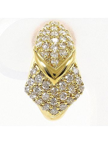 Unbranded 18K (18-karat) yellow gold earrings with 0.50ct diamonds, total weight 3.2g. Jewelry. (view 1)