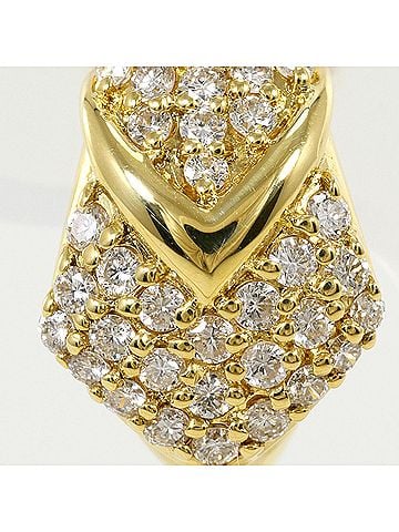 Unbranded 18K (18-karat) yellow gold earrings with 0.50ct diamonds, total weight 3.2g. Jewelry. (view 2)
