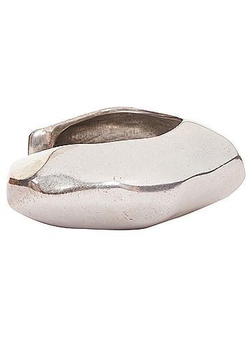 Saint Laurent Saint Laurent silver tone sculptural geometric cuff (view 2)