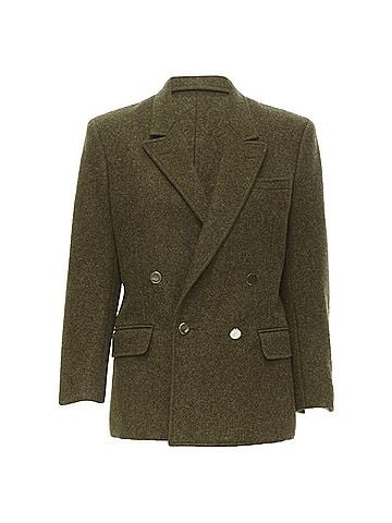 Comme des Garçons Comme des Garcons moss brown wool felt double breasted blazer (view 1)