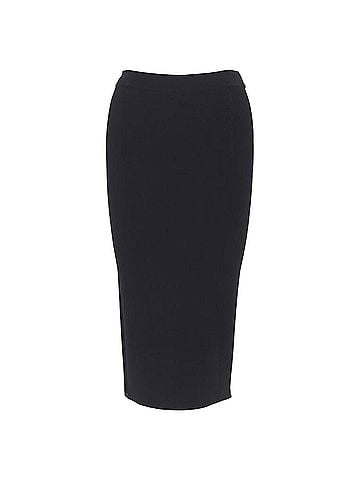 Oscar De La Renta Oscar de la Renta black viscose knit bodycon pencil skirt (view 1)