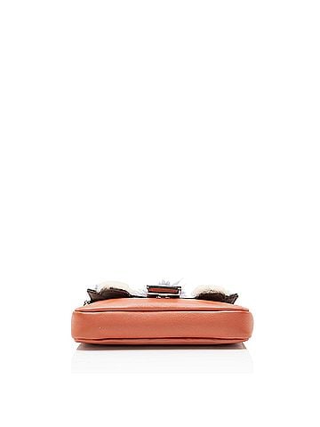 Fendi Fendi Nappa Leather Fox Fur Crystal Micro Buggie Baguette Bag (view 2)