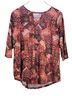 Bobbie Brooks Floral Multi Color 3/4 Sleeve Blouse Size 2X - photo 1