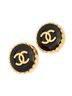 Chanel Black CC Enamel Button Clip On Earrings One size - photo 1