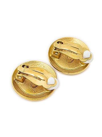 Chanel CC Enamel Clip On Earrings (view 2)