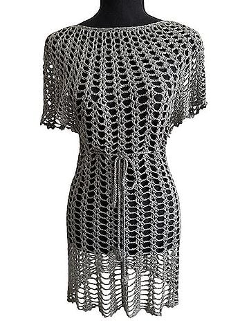 Ya Los Angeles Grey Crochet Swim Cover-Up Swimsuit Cover Up (view 1)