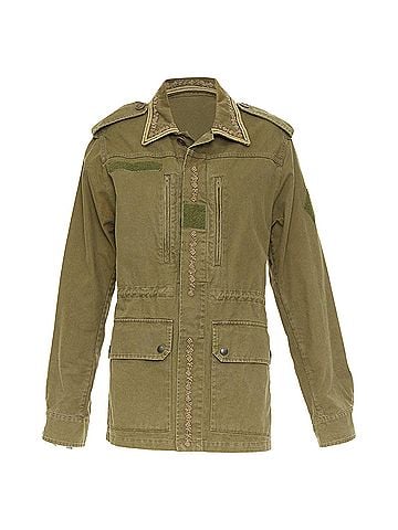 Saint Laurent Saint Laurent Saharienne gold embroidered military jacket (view 1)