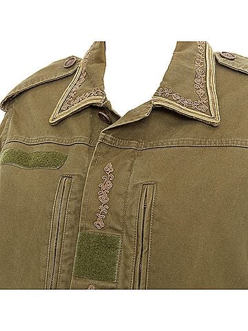 Saint Laurent Saint Laurent Saharienne gold embroidered military jacket (view 2)
