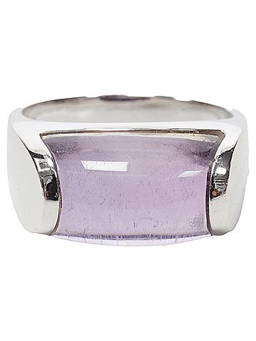 CI Sport Bvlgari Jewellery Amethyst stone silver curved ring (view 1)
