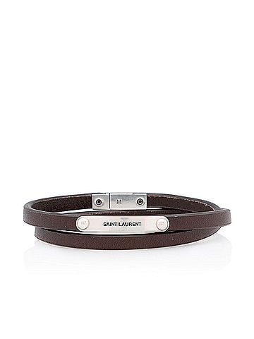 Saint Laurent Saint Laurent Leather ID Double Wrap Bracelet (view 1)