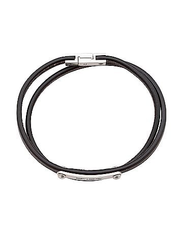 Saint Laurent Saint Laurent Leather ID Double Wrap Bracelet (view 2)