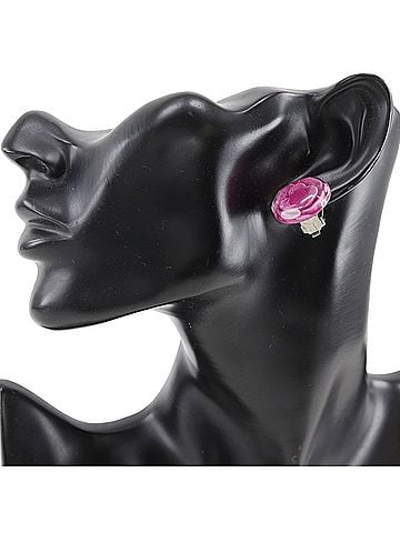 Chanel Chanel Camellia Earrings, Plastic, 2000 Model, Pink, 00T, Flower Design, Approx. 7.0g, Women's. (view 2)