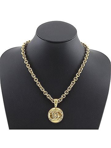 Chanel Chanel Coco Mark Necklace, Gold Plated, 1994, 94P, Approx. 73.7g, Women's. (view 2)