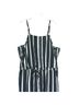 Thread Story 100% Polyester Stripes Blue Ivory Overalls Size 1X - photo 2