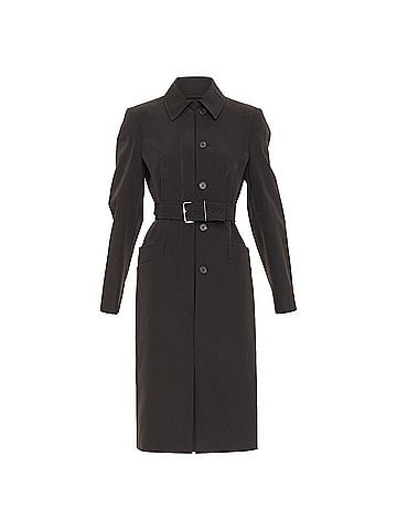 Prada Prada minimal black technical single breasted belted trench coat (view 1)