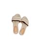 J.Crew Stripes Tan White Sandals Size 8 - photo 2