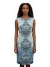 Karin Stevens Paisley Blue White Cocktail Dress Size 12 - photo 1