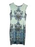 Karin Stevens Paisley Blue White Cocktail Dress Size 12 - photo 4