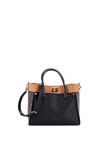 Louis Vuitton On My Side Tote Leather with Monogram Canvas MM (view 1)