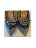 Aquazzura 100% Satin 100% Leather Blue Silver Heels Size EU 38 - photo 5