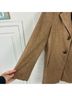 Liz Claiborne Chevron-herringbone Tan Brown Coat Size L - photo 6
