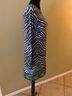 Michael Kors Zebra Print Black White Green Cocktail Dress Size S - photo 13