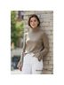 Veronica Beard 100% Merino Solid Brown Tan Turtleneck Sweater Size L - photo 3