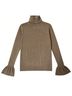 Veronica Beard 100% Merino Solid Brown Tan Turtleneck Sweater Size L - photo 5
