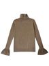 Veronica Beard 100% Merino Solid Brown Tan Turtleneck Sweater Size L - photo 1