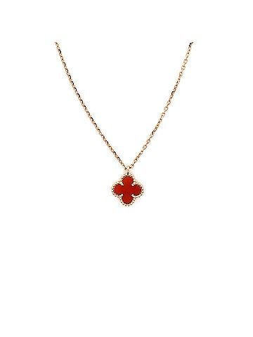 Van Cleef & Arpels Sweet Alhambra Pendant Necklace 18K Rose Gold and Carnelian (view 1)
