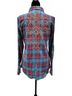 Roar 100% Cotton Plaid Multi Color Blue Red Button-Down Shirt Size M - photo 2