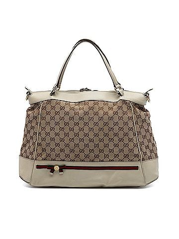 Gucci GG Canvas Web Mayfair Satchel (view 1)