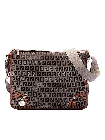 Fendi Zucchino Canvas F Charm Crossbody (view 1)
