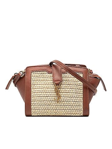 Saint Laurent Toy Raffia Monogram Downtown Cabas (view 1)