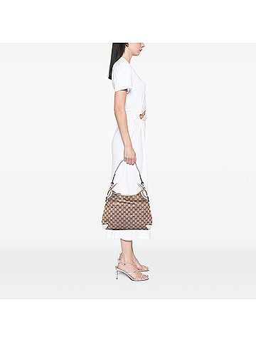Gucci GG Canvas Horsebit Creole Hobo Bag (view 2)