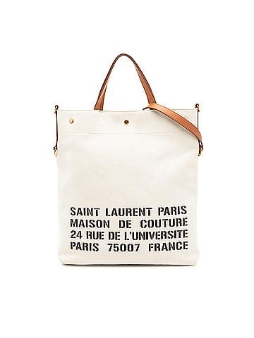 Saint Laurent Canvas Stencil Logo Convertible Tote (view 1)