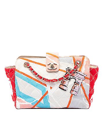 Chanel CC Quilted Printed Canvas and Sequins Arc De Triomphe Shoulder Bag (view 1)