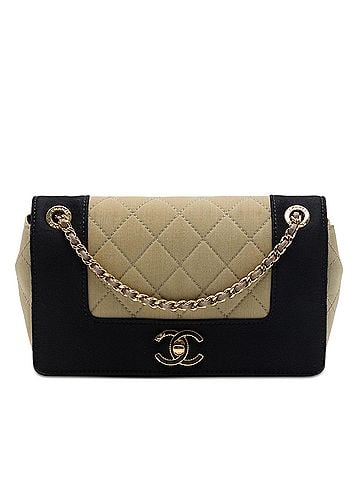 Chanel Small Quilted Bicolor Grosgrain Mademoiselle Single Flap (view 1)