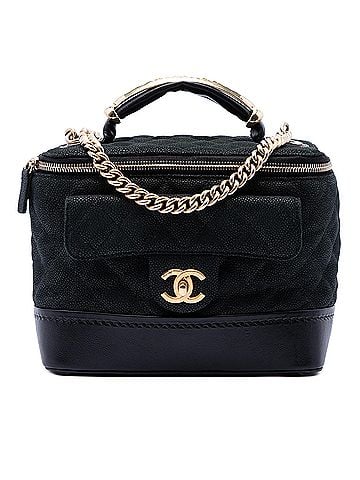 Chanel Quilted Iridescent Caviar Globe Trotter Vanity with Chain (view 1)