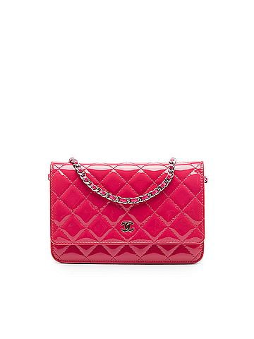 Chanel CC Quilted Patent Wallet on Chain (view 1)