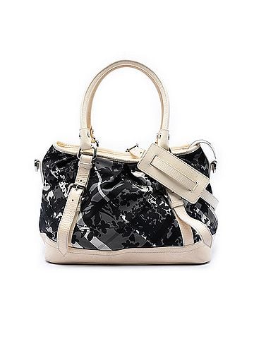 Burberry Floral Beat Check Nylon and Patent Satchel (view 1)