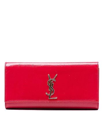 Saint Laurent Grain de Poudre Monogram Cassandre Clutch (view 1)