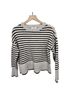 Magaschoni Stripes Black Ivory Wool Pullover Sweater Size L - photo 1