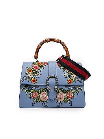 Gucci Large Calfskin Floral Embroidered Bamboo Dionysus Web Satchel (view 1)